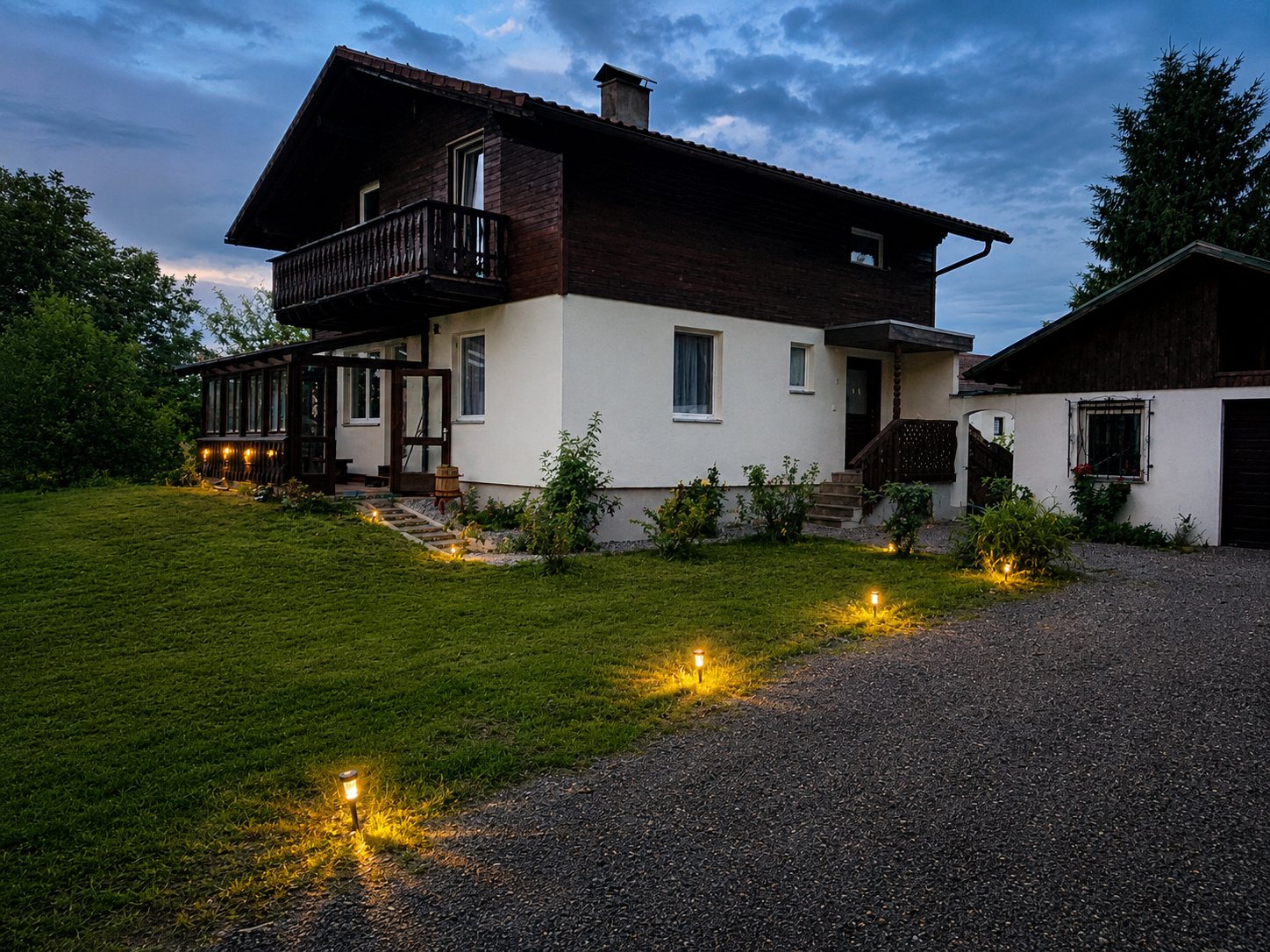 Haus Martha in der Abenddämmerung